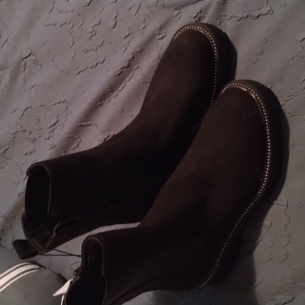 Rhinestone suede boots